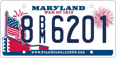 MD license plate 8BM6201