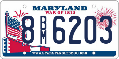 MD license plate 8BM6203