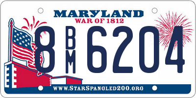 MD license plate 8BM6204