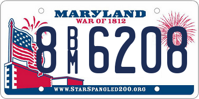 MD license plate 8BM6208