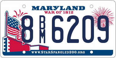 MD license plate 8BM6209