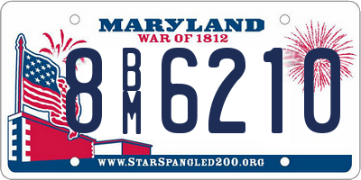 MD license plate 8BM6210