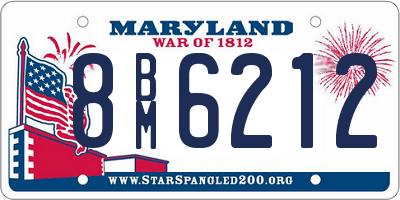 MD license plate 8BM6212