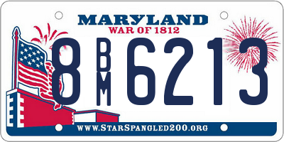 MD license plate 8BM6213