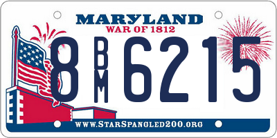 MD license plate 8BM6215