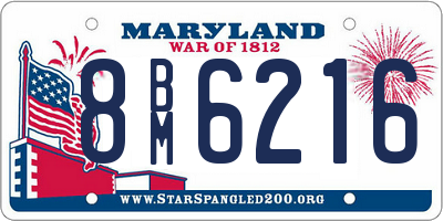 MD license plate 8BM6216