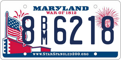 MD license plate 8BM6218