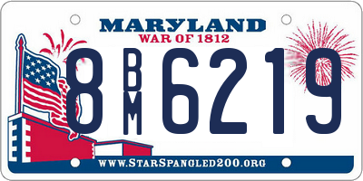 MD license plate 8BM6219