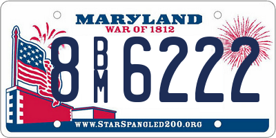 MD license plate 8BM6222