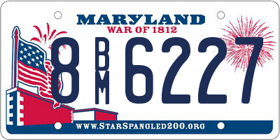 MD license plate 8BM6227