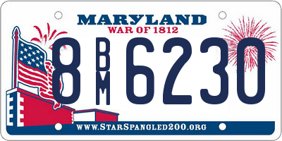 MD license plate 8BM6230