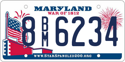 MD license plate 8BM6234