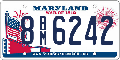 MD license plate 8BM6242