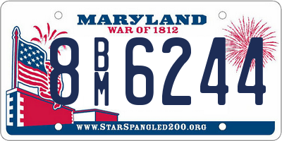 MD license plate 8BM6244