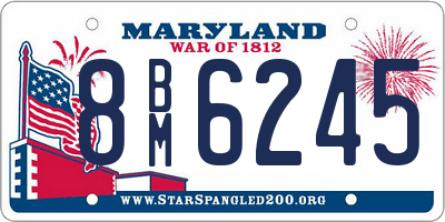 MD license plate 8BM6245