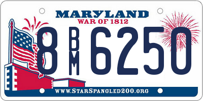 MD license plate 8BM6250