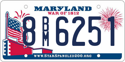 MD license plate 8BM6251