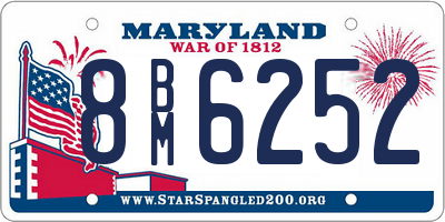 MD license plate 8BM6252