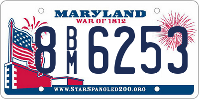 MD license plate 8BM6253