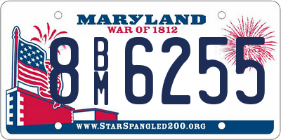 MD license plate 8BM6255