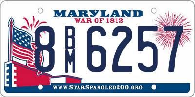 MD license plate 8BM6257