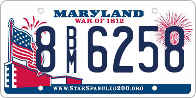 MD license plate 8BM6258