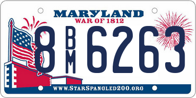 MD license plate 8BM6263