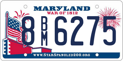 MD license plate 8BM6275