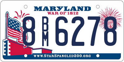 MD license plate 8BM6278