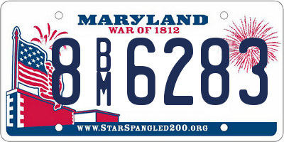 MD license plate 8BM6283