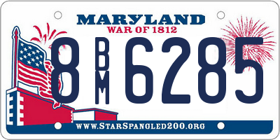 MD license plate 8BM6285