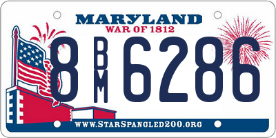 MD license plate 8BM6286