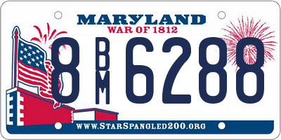 MD license plate 8BM6288