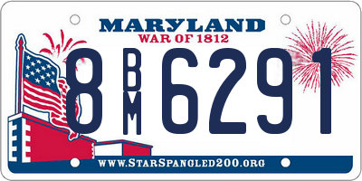 MD license plate 8BM6291