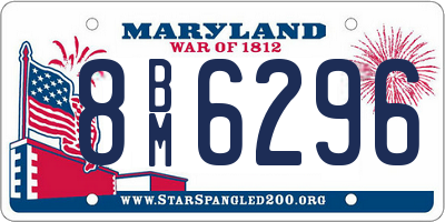 MD license plate 8BM6296