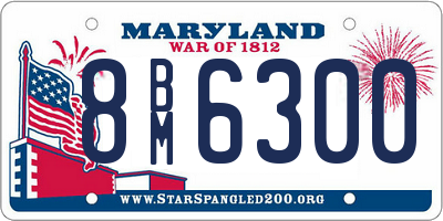 MD license plate 8BM6300