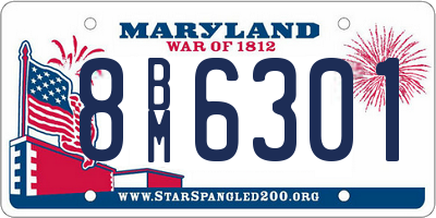 MD license plate 8BM6301