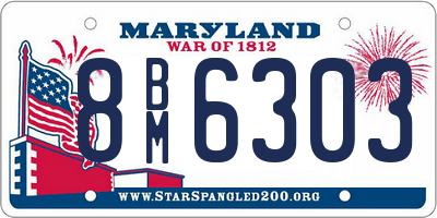 MD license plate 8BM6303