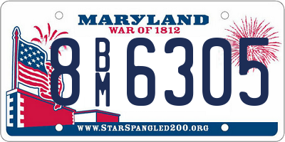 MD license plate 8BM6305