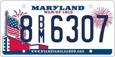 MD license plate 8BM6307