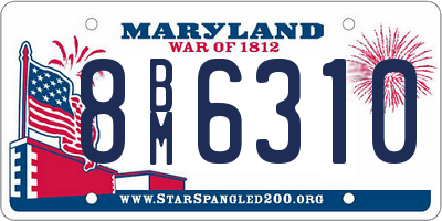 MD license plate 8BM6310