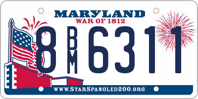 MD license plate 8BM6311
