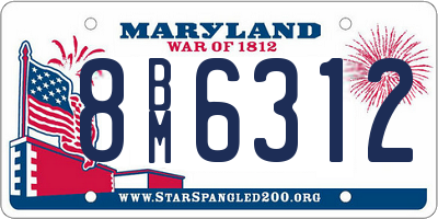 MD license plate 8BM6312