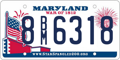 MD license plate 8BM6318