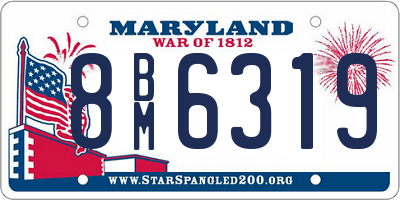 MD license plate 8BM6319