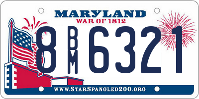 MD license plate 8BM6321
