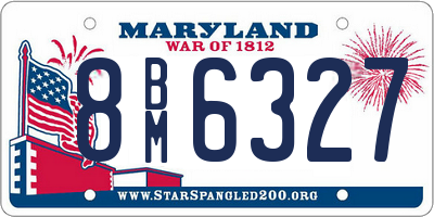 MD license plate 8BM6327