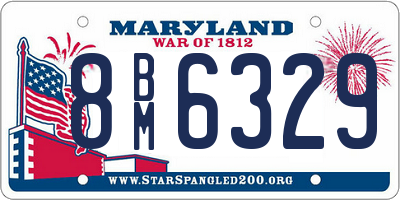 MD license plate 8BM6329