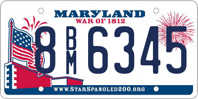 MD license plate 8BM6345