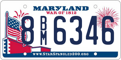 MD license plate 8BM6346